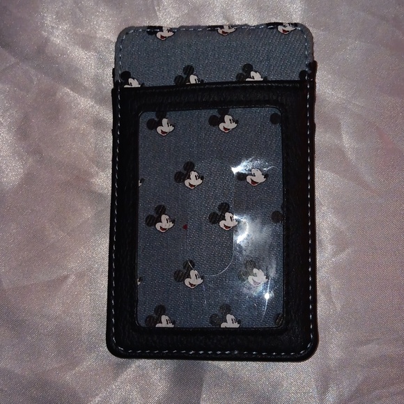 DISNEY MICKEY MOUSE IN DENIM CARD HOLDER ID WALLET - Picture 2 of 6